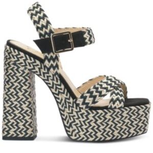 Jessica Simpson Black and Cream Platform Sandals